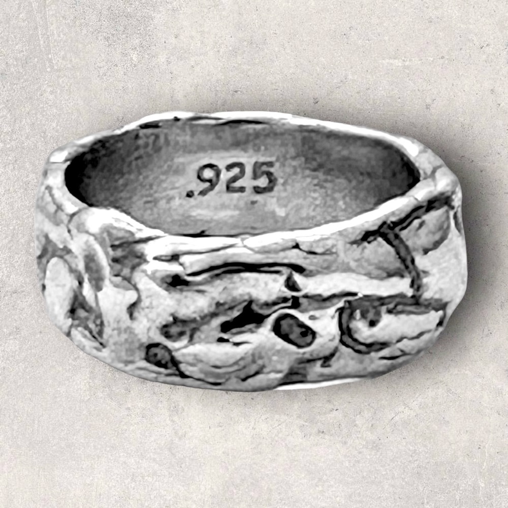 Molten 925 Sterling Silver 8mm Men’s Band Ring